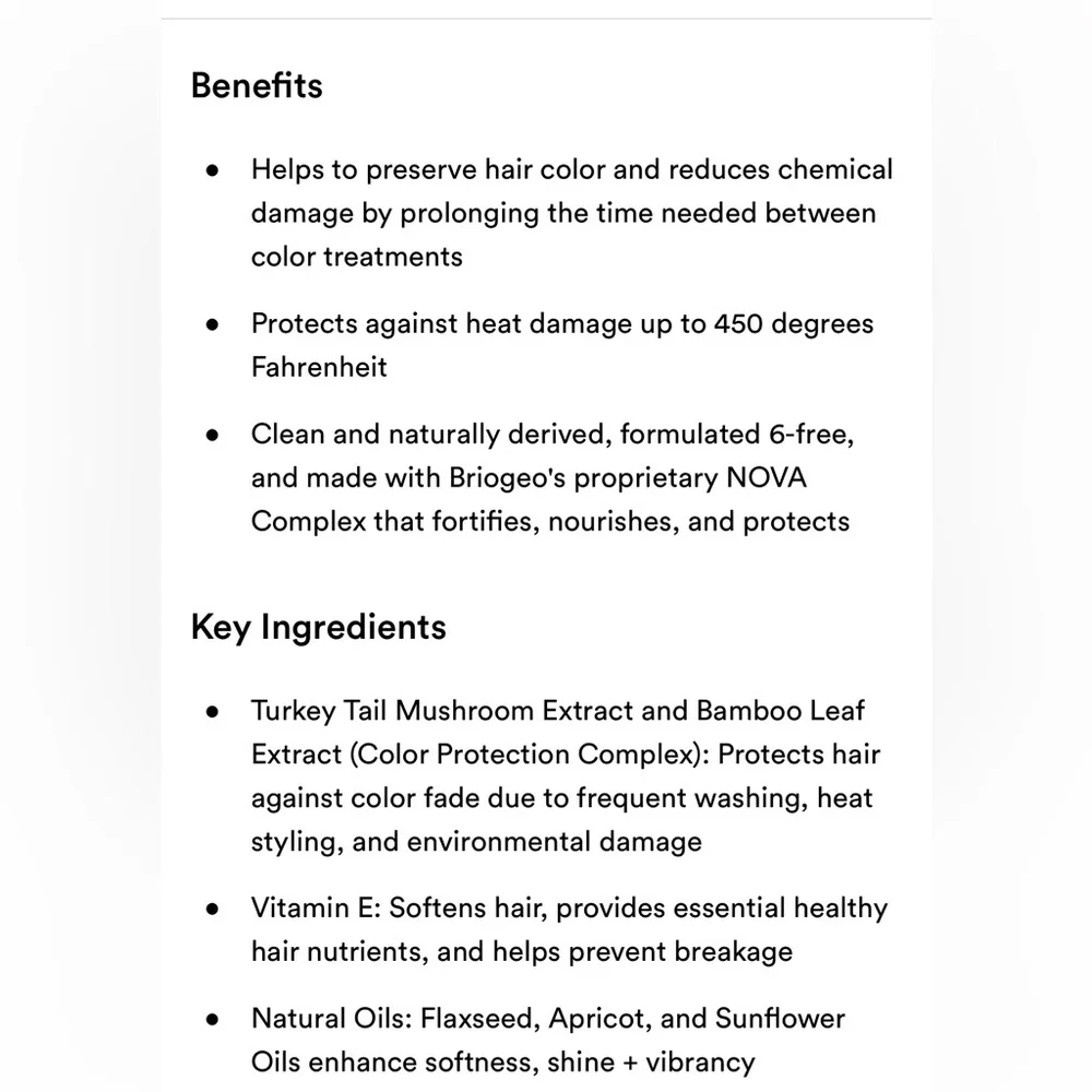 $4‎ 🌙 Briogeo Color Me Brilliant Color Protect Primer 🆕 Heat Protectant